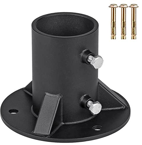 Insaga Round Post Holder, 65mm Round Fence Post Bracket Heavy Duty Round Post Base Support for Chain Link Fence Post/Deck/Railing/Mailbox/Concrete Post