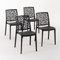 Sillas de resina moderna apilables de polipropileno con fibra de vidrio, para interior, cocina o comedor, exterior y jardín, sillas de restaurante y contract - Anna (4 Sillas, Antracita)