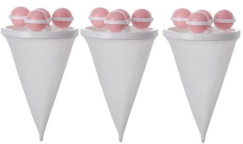 EHOTER 3Pcs Floating Hair Filtering Mesh Removal Washing Machine Wool Device Washing Machine Hair Filter Cleaning Mesh Bag Reusable Washer Hair Catcher (Pink)