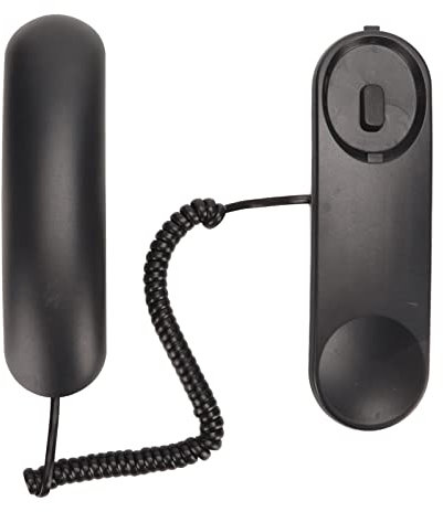 Teléfono de Pared, Teléfono Fijo para el Hogar con Cable, Sonido Claro, Botones Grandes, Función de Silenciamiento de Rellamada, Teléfonos para Personas Mayores y Personas con (Negro)