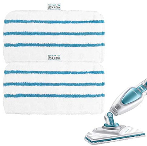 Lot de 2 chiffons pour Black and Decker Steam Mop FSMP20 lavables en microfibre pour Black & Decker Steam Mop FSMP20, FSMH1321JMD, FSM1500, FSM1600, FSM1610, FSM1620, FSM1621, FSMH161630, FSMH166162