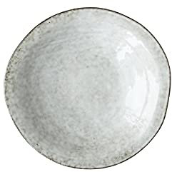 RAZZUM Charger Plate Ceramic Round Dinner Plates, for Steak, Salads, Gray Dinnerware (24 * 4.5cm Food Tray