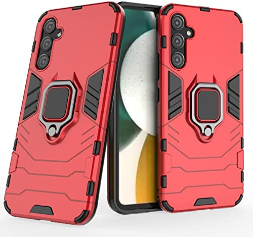 Max Power Digital Cover per Samsung Galaxy A34 5G con Anello Custodia Supporto Magnetica Rigida Resistente Antiurto Doppio Strato Protettiva Calamita Bumper Case (Samsung Galaxy A34 5G, Rosso)