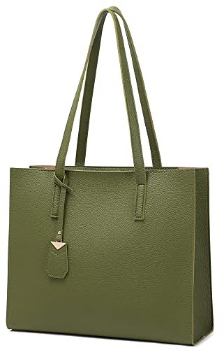 MORGLOVE Weiche PU-Leder-Handtasche, große Schultertasche, Hobo-Tragetasche, eleganter Tragegriff oben und mit langem Riemen für Frauen und Damen, A-grün
