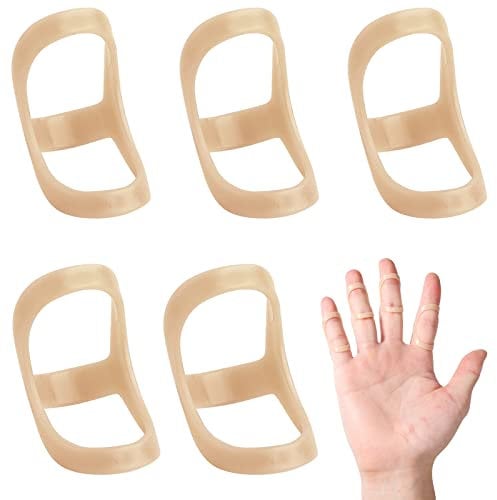 LUTER 5 Stück Ovale Fingerschienen, Trigger Fingerschiene Fingerstützschiene, Fingerstabilisatorschiene Fingerschienenunterstützung für Daumen Mittel- oder Ringfinger (Größen 3,4,5, 6,7)