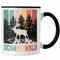 Trendation - Schwarzwald Tasse Geschenk Grafik Geschenkidee Hirsch (Schwarz)