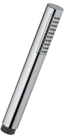 SwissWave - Douchette Cylindrique en ABS 3 Jets - Jets Pluie, Massage et Mix - Valve d’Économie d’Eau 8 L/mn, 3 Bar - Pommeau de Douche avec Buses Anti-Calcaire - Disque ⌀112 mm - Chrome