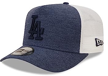 New Era A-Frame Adjustable Trucker Cap Mesh Einsatz gebogener Schirm Blau Weiß Baseball Los Angeles Dodgers - One-Size