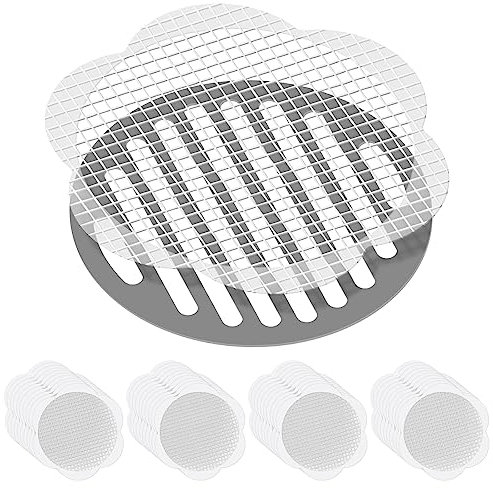 AMFUN 40Pcs Drenaje de Pelo de Baño, Atrapa Pelos de Ducha Desechables, Filtro Desagüe Fregadero Cocina Filtro, Filtro de Acero Inoxidable, Hair Catcher, para Fregadero Lavabo Bañera-10cm