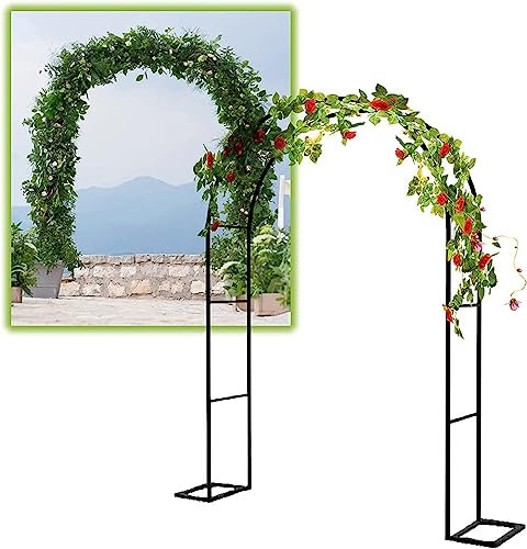 Rosenbogen Verzinkt Rost Rankhilfe Torbogen Rosen Gartenbogen Freistehend Hochzeit Rankbogen Metall Stabil Für Pergola Terrasse Hinterhof Breite 120 cm 140Cm 180Cm 240Cm 300Cm,Schwarz,W3.5M*H2.2M
