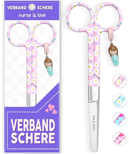 Mayo Ciseaux infirmiere, ciseaux infirmier bout rond | infirmiere accessoires avec motifs uniques à pansement compressif | lames aiguisées inox | idéal trousse de secours