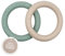 HEVEA Kawan Naturkautschuk-Beißring Baby im 2er-Pack - 100% Biologisch, Sicher & Dänisches Design für Babys - Frei von BPA, PVC, Kunststoff und Phthalaten (Sand und Meeresschaumblau)