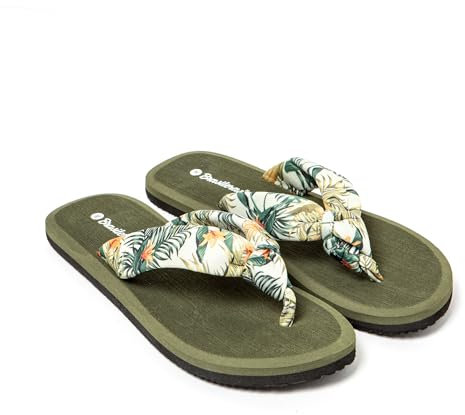 BRASILERAS Tongs Femme Antidérapantes Confortables Chaussures de Plage/Piscine/urbaines Vert Militaire 39 EU