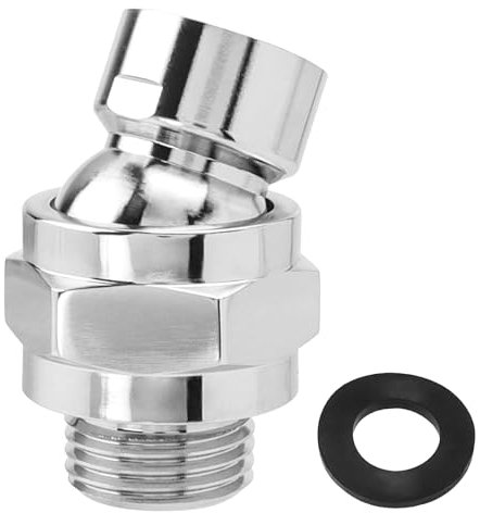 Bestgle Pommeau de douche à effet pluie, tête pivotante, pièce de rechange, tête sphérique, raccord pour pommeau de douche, rotatif à 360°, raccord de douche en laiton G1/2 chromé poli pour