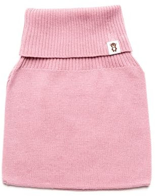 KNITAS Sciarpa in cotone per bambini, super morbida e calda, lavorata a maglia, per proteggere il collo dal freddo e dal vento, sciarpa a scivolo di colore rosa – ragazze ragazzi 3-10 anni