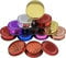 Plastic Herb Grinder 3 Part Magnetic Shark Teeth Assorted Colours, 60mm 3 Piece Herb Grinders, Portable and Pocket Size, Smell Proof Airtight Stash Compartment (Chrome-Black)