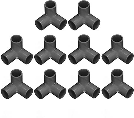 10pcs 3 Way Pipe Fittings Corner Fittings PVC Plastic Right Angle Tee Corner Connector 90 Degree Elbow 20mm Inner Diameter 25mm Outer Diameter (Black)