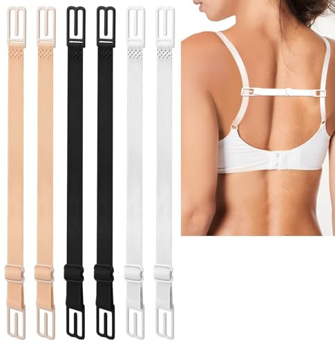 AHQiZFX 6 Stück BH Träger,Rutschfester Verstellbarer BH Clips,Elastischer BH Träger Clip Damen,BH Strap Holder,BH Trägerhalter zum Verrutschen,BH-Zubehör zum Racerback-Träger zu Verdecken