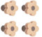 MOROBOR Schrankknöpfe aus Holz, Blumenform, Einlochgriff, Buchenholz, für Kommode, mit Schrauben und Erweiterungsrohr, 4 Stück