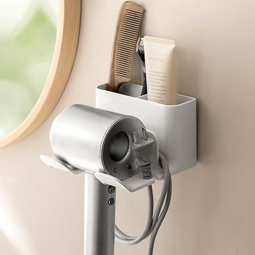 DoocliB Support pour sèche-cheveux, sans perçage, à coller, montage mural, pour salle de bain, barbier, hôtel