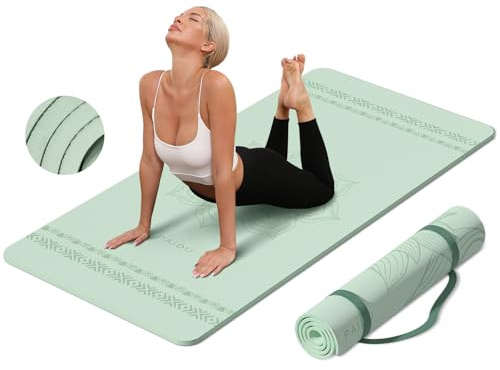 PAIDU Large Yoga Mat-72’x36’x0.4’ Extra Width ＆ Thick,Comfortable,Non-Slip Exercise Mat-Works Great on All Floor for Stretching,Yoga Studio,Gym or Home Workouts (Grün)