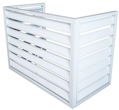 Rejilla de aluminio para aire acondicionado, pantalla para plantas exteriores, color blanco, 100 x 50 x 70 cm