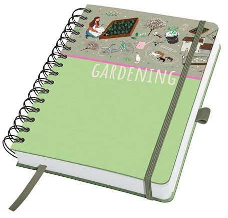 Sigel JN654 Spiralblock A5 blanko, Notizblock Bullet Journal Jolie, starkes 120g Papier, 240 Seiten, Garden Love, vegan, aus nachhaltigem Papier hergestellt
