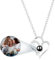Enchvi Personalized Necklace with Picture Inside, Customized Picture Projection Necklaces for Women, Custom in Memory of Loved One Gifts, Birthday Mother‘s Day Gifts for Mom Wife Girlfriend