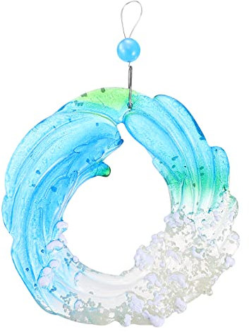 TOBBOMEY Outdoor Sea Wave Hanging Adornment Glas Anhänger Für Gartenterrasse (himmelblau)