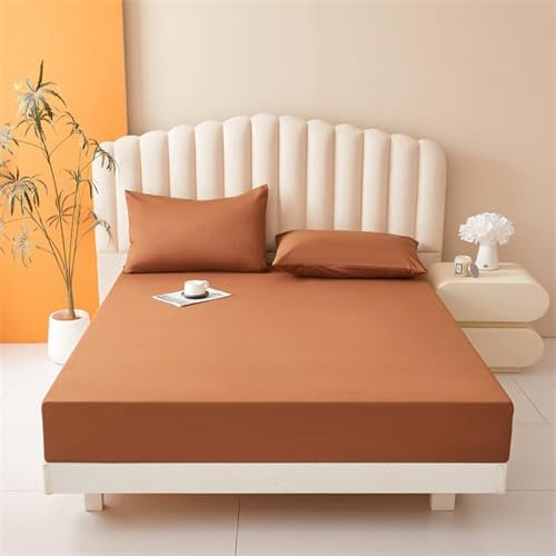 JIALIANG wasserdichte Matratzenauflage 90 x 200 cm braun Spannbettlaken Inkontinenzauflage,Nässeschutz Bettlaken Spannbetttücher,für alle Jahreszeiten Geeignet für 30cm Matratze