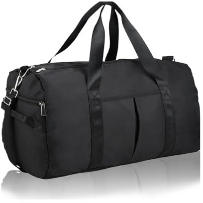 Sporttaschen für Damen und Herren,Reisetasche mit,40L Wasserdicht,Schwimmtasche,Trainingstasche für Sport, Gym, wasserdichte wasserdichte Handgepäcktasche,Schwimmen, Schwarz
