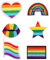 6stk Pride Progress Regenbogen-Stickerei-Aufnäher, LGBTQ-Aufnäher/Aufbügler Lippen-Stern-Herz-Regenbogen-Flaggen-Design Schwule Bestickte Applikationen für Kleidung Taschen Rucksäcke Hüte
