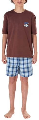 Schiesser Jungen Schlafanzug Set Kurz - 100% Organic Bio Baumwolle - Größe 140 Bis 176 Pyjamaset (1er Pack)