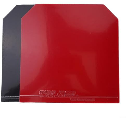 Table Tennis Rubber for Racket Enhanced Spin Sticky Surfaces High Control 2pcs 2.1mm Thick Sponge Layer Fast Speed(Black+Red)