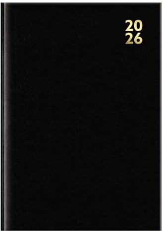 Terminplaner 2026, A4, Tag pro Seite, schwarzes Terminkalender, Stundenfächer, fester Einband, Business-Tagesplaner, Organizer, Büro, Schreibtisch, Zuhause