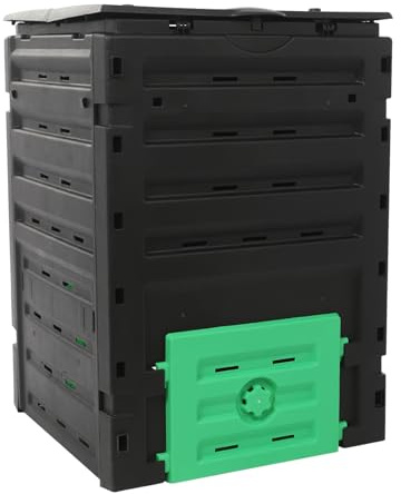 450L Large Capacity Compost Bin 71.2 * 71 * 103cm Garden Compost Bin with Bottom Outlet & Ventilated Design, Outdoor Composter Thickness 3mm Eco Friendly Organic Waste Converter for Home Garden