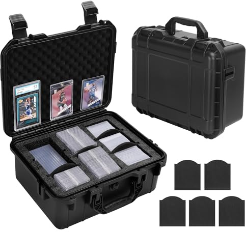 Meetikar Top Loader Box Scatola Di Conservazione Per 3 X 4 35PT Top Loaders Con Partizioni Rimovibili Compatibile Con Carte Gradinate E Non Protette