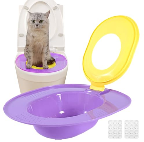 Mppchhn Katzen Toilettensitz - Katzenstreu Toilettentraining Set,Tragbarer Urinal Wiederverwendbar Für Haushalt & Reisen Leicht Zu Reinigen Kätzchen Haustier