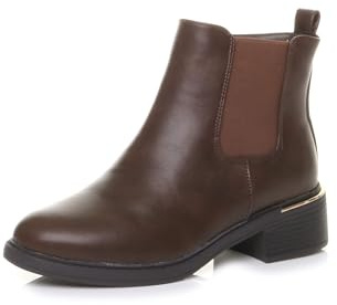AJVANI Womens ladies flat low heel stretchy gusset chelsea ankle boots size 8 41