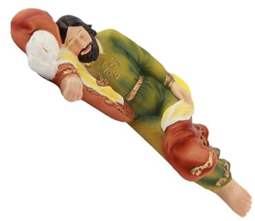 VICASKY Schlafende St Josef Statue aus Harz Handbemalt Katholische Kirchenfigur als Religiöse Wohndekoration und Gebetsfigur für Schlafzimmer und Büro