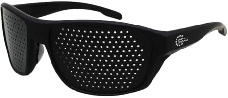 DUAL DREAM – Original Lochbrille Made in Italy, Pinhole Brille für Damen und Herren, Rasterbrille für Augentraining und Sehtraining, ideal zum Lesen, Wraparound-Modell in Schwarz