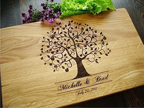 Planche à Découper en Bois Gravée et Personnalisée avec Pommier | Cadeau pour papa | Cadeau personnalisé | Planche à Pain | Cadeau Parrain| Cadeau de mariage | Planche Bois par Algis Crafts