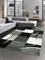 CARPETIA Designer Teppich Wohnzimmerteppich karo grau Creme schwarz Größe 120x170 cm