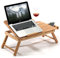BAKAJI Tavolino Vassoio Colazione da Letto in bamboo, Con gambe pieghevoli ideale per Divano Porta Notebook Pc (60 x 30 x 25 cm)