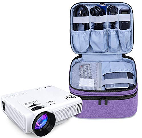 LUXJA Carrying Bag Compatible with DR.J Mini Projector, Portable Case for Mini Projector and Accessories, Purple