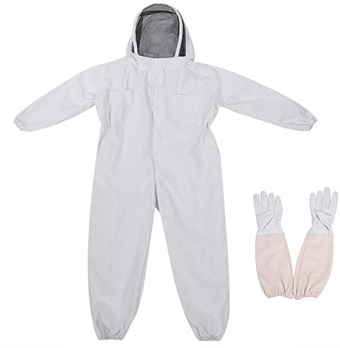 Zerodis Imkeranzug Schutzbekleidung mit Langen Handschuhen, Anti-Moskito mit Schleier, Bienenzucht Ausrüstung für Mann und Frauen, Größe L