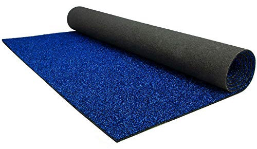 Primaflor Glitzer Hochzeits-Läufer Glimmer - 2,00m x 1,50m, Blau, Event-Teppich mit Schimmer, Schwer Entflammbarer Messeboden, Empfangsteppich, Gangläufer