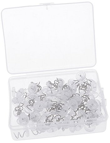 1 Kiste Mit 100 Polster Spirale Pinnadeln Reißzwecken Heftzwecken Pinnwandnadeln Fähnchen Stecknadeln für Polsterung, Sofa, Bett