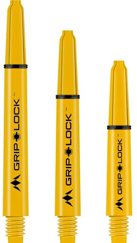 Mission Darts S1081 GripLock Durable Nylon Shafts | Short Dart Stems | Yellow