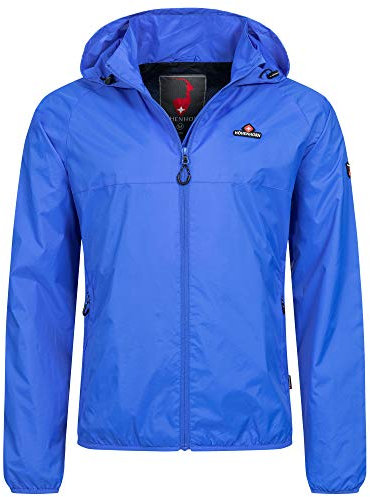 Höhenhorn Rigi Chubasquero con capucha para hombre, chaqueta de ocio para exterior, azul, XL